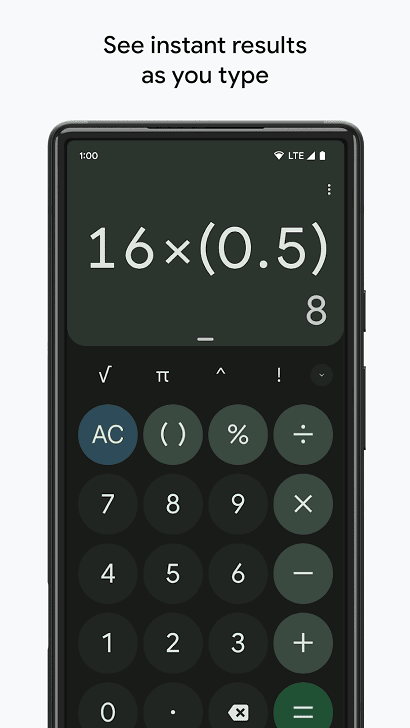 دانلود ماشین حساب با لینک مستقیم Google Calculator 8.4.1 برای اندروید