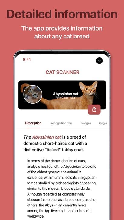 دانلود برنامه تشخیص نژاد گربه Cat Scanner 12.15.7 برای اندروید