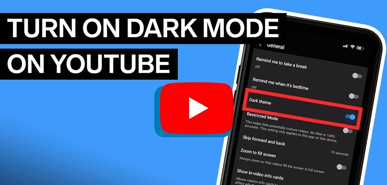 آموزش نحوه فعال کردن حالت تاریک در یوتیوب اندروید